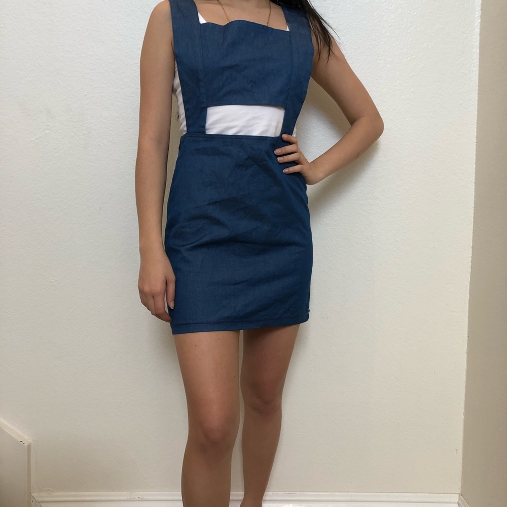 Denim cutout dress